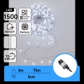 Aigostar - LED buiten kerstverlichting 1500xLED/8 functies 78m IP44 koud wit