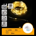 Aigostar -LED Buiten kerstverlichting 150xLED/8 functies 3xAA 15,3m IP44 warm wit