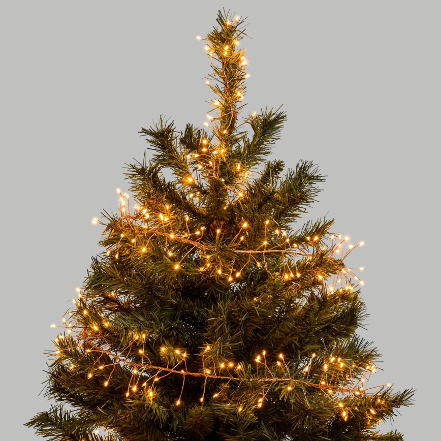 Aigostar - LED buiten kerstverlichting 200xLED/8 functies 3xAA 6,3m IP44 warm wit