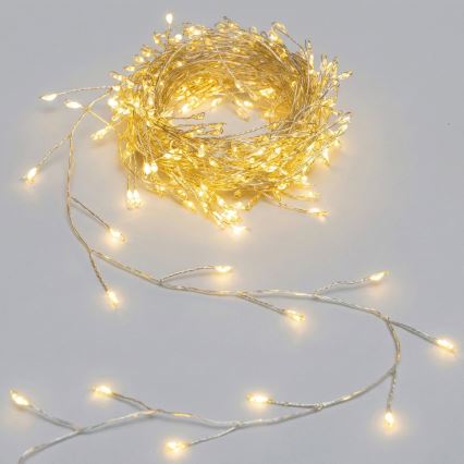 Aigostar - LED buiten kerstverlichting 200xLED/8 functies 3xAA 6,3m IP44 warm wit