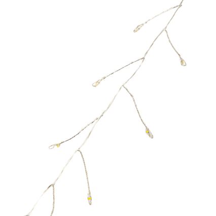 Aigostar - LED buiten kerstverlichting 200xLED/8 functies 3xAA 6,3m IP44 warm wit