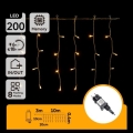 Aigostar - LED buiten kerstverlichting 200×LED / 8 functies, 10×0,4 m, IP44, warm wit