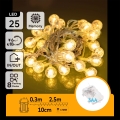 Aigostar - LED buiten kerstverlichting 25xLED/3xAA/8 functies 2,8 m IP44 warm wit