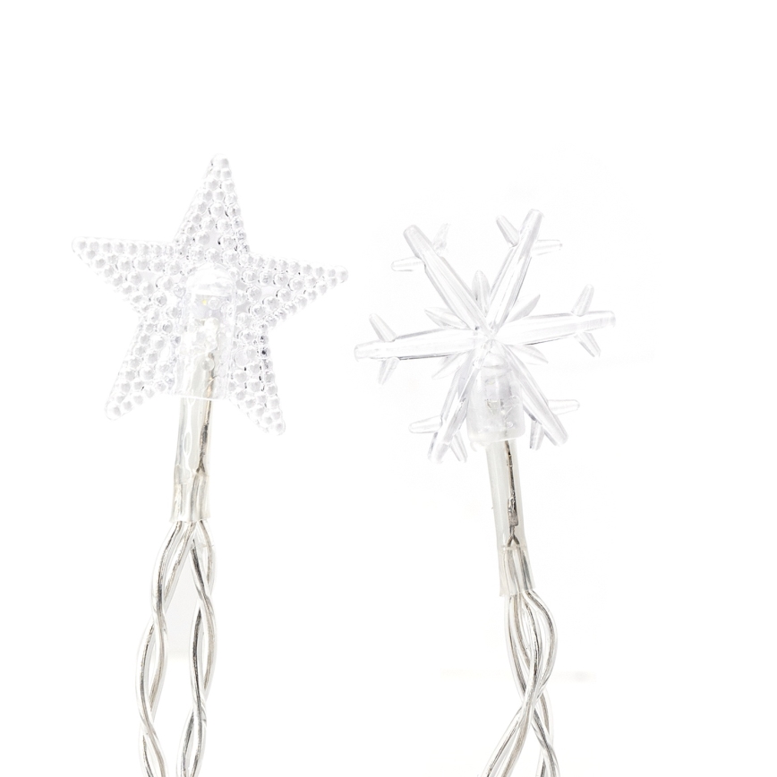 Aigostar - LED buiten kerstsnoer 25xLED/8 functies 3xAA 2,5 m IP44 koud wit