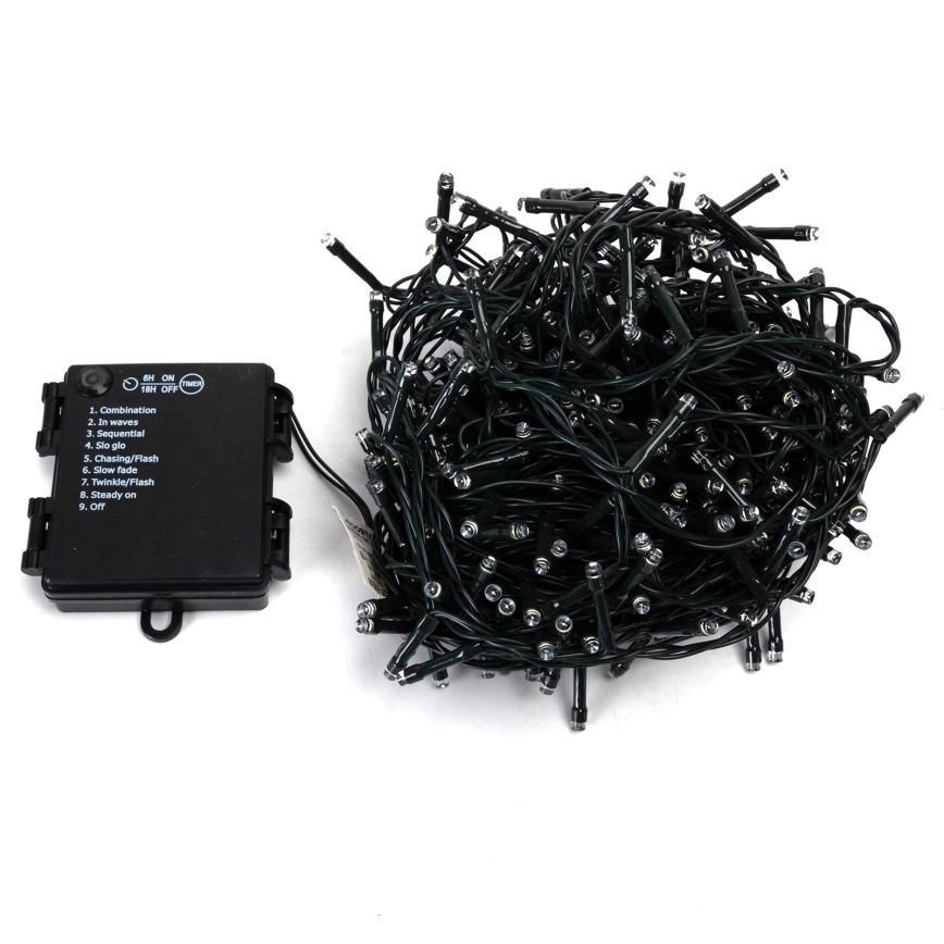 Aigostar - LED buiten kerstsnoer 400xLED/8 functies 4xAA 20,3 m IP44 warm wit