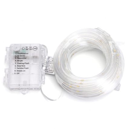 Aigostar - LED buiten kerstverlichting 50xLED/8 functies 3xAA 5,3 m IP44 warm wit
