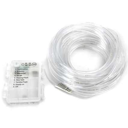 Aigostar - LED Buiten kerstverlichting 50xLED/8 functies 3xAA 5,3m IP44 koud wit