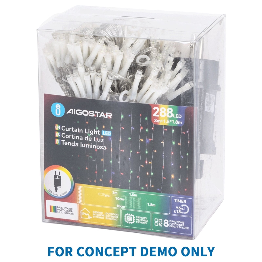 Aigostar - LED buiten kerstverlichting 750xLED/8 functies 78m IP44 warm wit