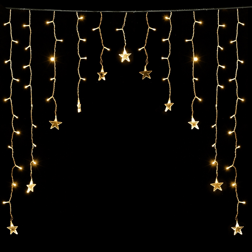 Aigostar - LED buitensnoer 168xLED/8 functies 3x1,5m IP44 warmwit sterren