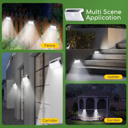 Aigostar - LED Buiten zonne-licht met sensor LED/2,4W/5V 1200 mAh IP65