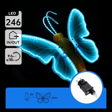 Aigostar - LED buitendecoratie 246xLED/9W/230V 42 cm IP44 vlinder/blauw