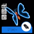 Aigostar - LED buitendecoratie 468xLED 75 cm IP44 vlinder/blauw