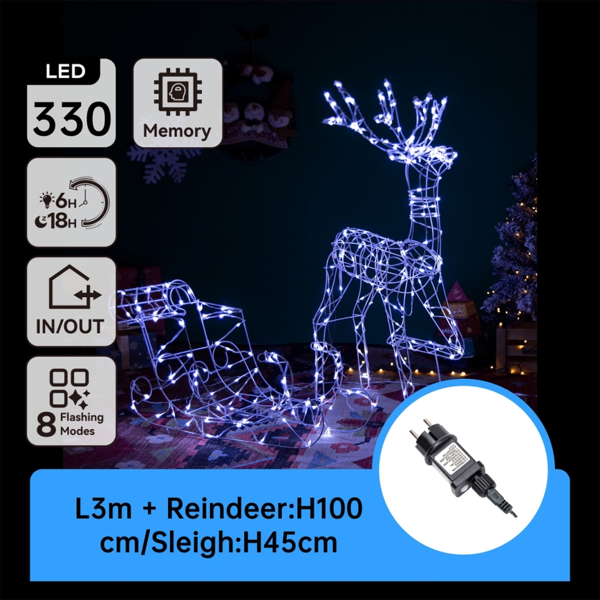 Aigostar - LED buitendecoratie LED/3,6W/31/230V 6500K 90/45cm IP44 rendier met arrenslee