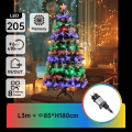Aigostar - LED-buitenkerstboom 205 LED-lampjes / 8 functies, 1,8 m, IP44, meerkleurig