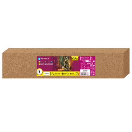 Aigostar - LED buiten kerstboom 245xLED/8 functies 2,1 m IP44 warm wit