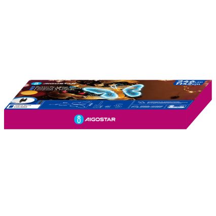 Aigostar - LED buitendecoratie 246xLED/9W/230V 42 cm IP44 vlinder/blauw