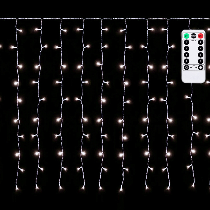 Aigostar - LED buitenkerstsnoer 150xLED/6W/230V/8 functies 1,5x1m IP44 koud wit + afstandsbediening