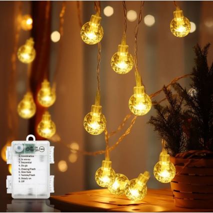 Aigostar - LED kerstverlichting voor buiten 100xLED/3xAA/8 functies 10,3 m IP44 warm wit