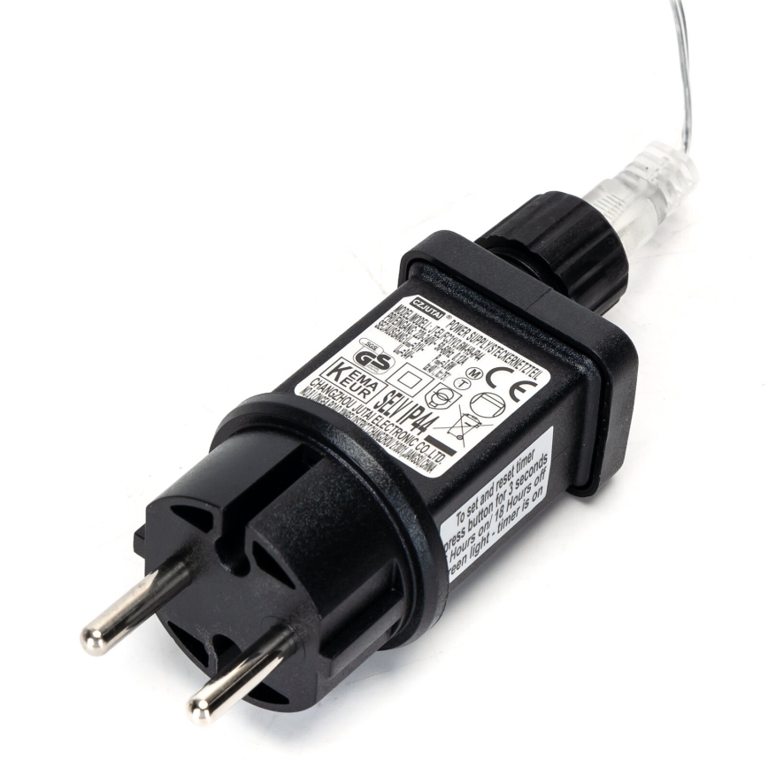 Aigostar - LED buitenlichtsnoer, 200 LEDs, 8 lichtprogramma's, 23 m, IP44, warm wit