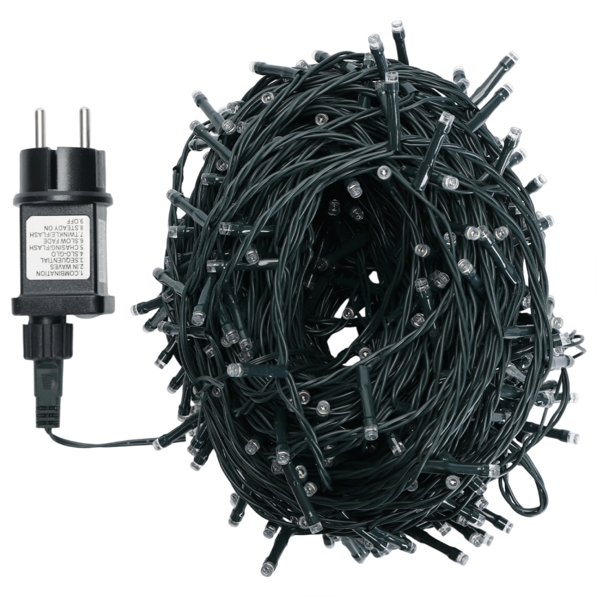 Aigostar - LED buitenlichtsnoer 500xLED/8 functies 53m IP44 koud wit