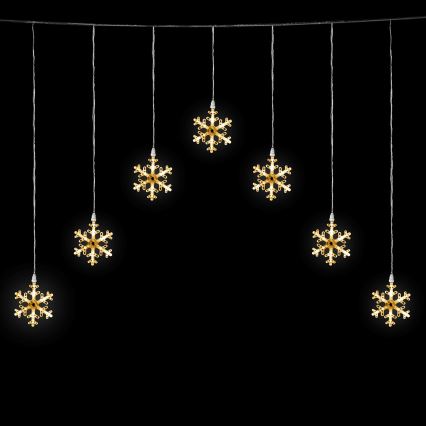 Aigostar - LED-lichtsnoer voor buiten 84xLED/8 functies 1,2x1m IP44 warm wit sneeuwvlokken