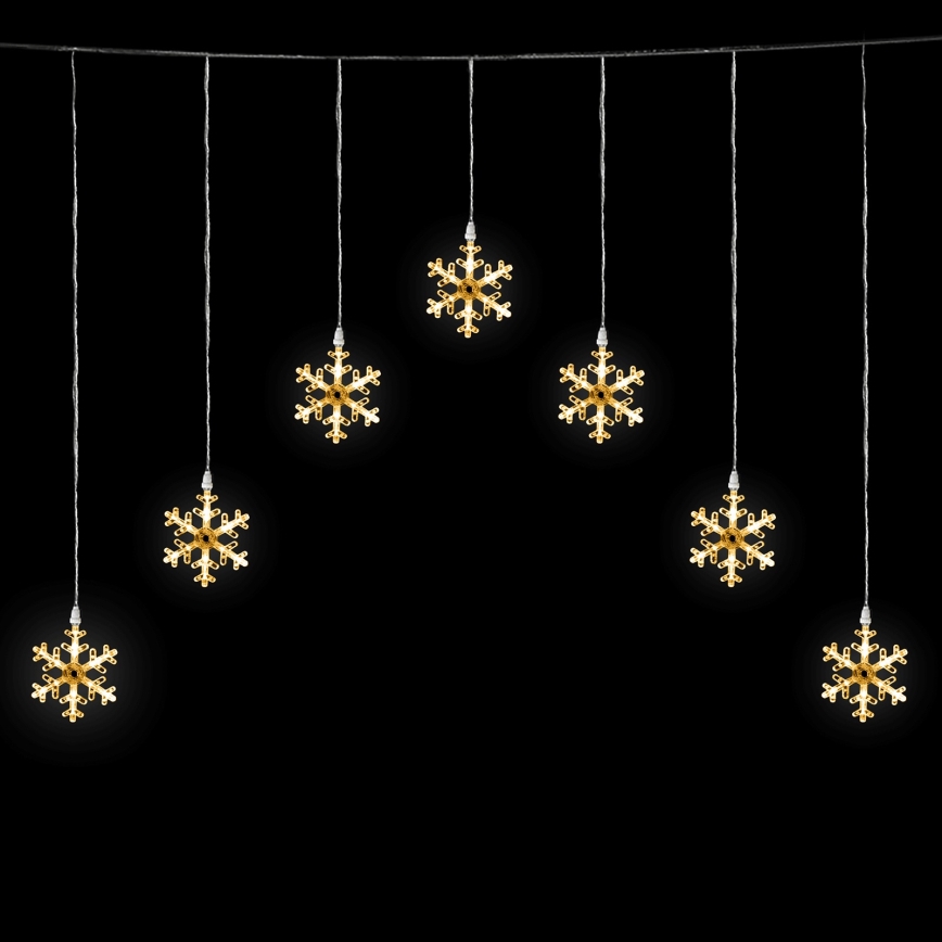 Aigostar - LED-lichtsnoer voor buiten 84xLED/8 functies 1,2x1m IP44 warm wit sneeuwvlokken
