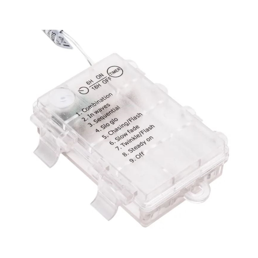 Aigostar - LED-buitenlichtsnoer 100xLED/3xAA/8 verlichtingsstanden 10,3 m IP44 koud wit