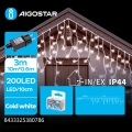 Aigostar - LED-buitenslinger 200xLED/8 functies 13x0,6m IP44 koelwit