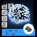 Aigostar -LED buitensnoer 50xLED/8 functies 3xAA 5,3 m IP44 koud wit