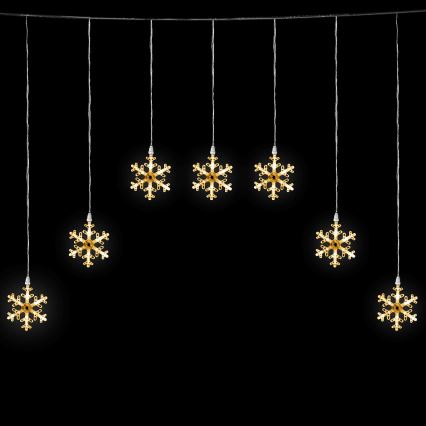 Aigostar - LED buitensnoer 84xLED/8 functies 1,2x1m IP44 warm wit sneeuwvlokken