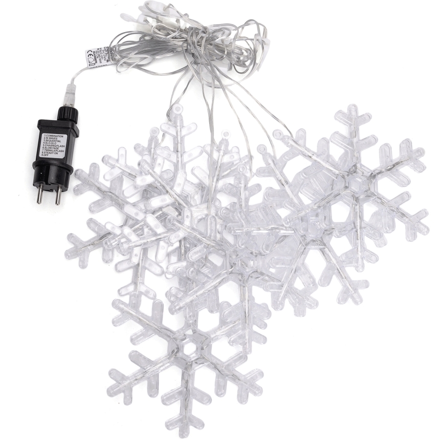Aigostar - LED buiten kerstlichtsnoer 84xLED/8 functies 1,2x1m IP44 koud wit met sneeuwvlokken