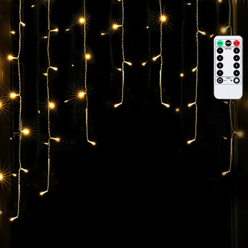 Aigostar - LED buitensnoer 200xLED/6W/230V/8 functies 3x1m IP44 warm wit + afstandsbediening