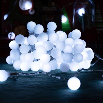Aigostar - LED-lichtsnoer voor buiten, 50 LED, 8 functies, 5 m, IP44, koud wit