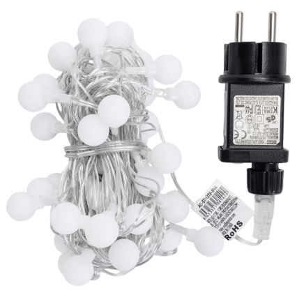 Aigostar - LED-lichtsnoer voor buiten, 50 LED, 8 functies, 5 m, IP44, koud wit