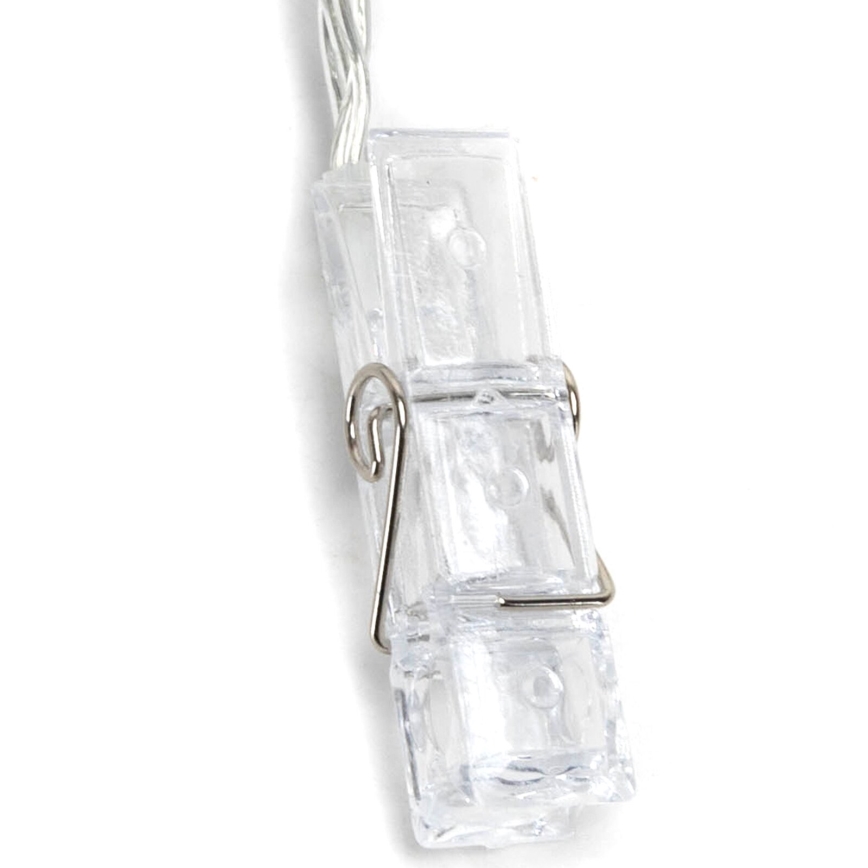 Aigostar - LED-decoratiesnoer met knijpers 20xLED/3xAA 3,3m warm wit