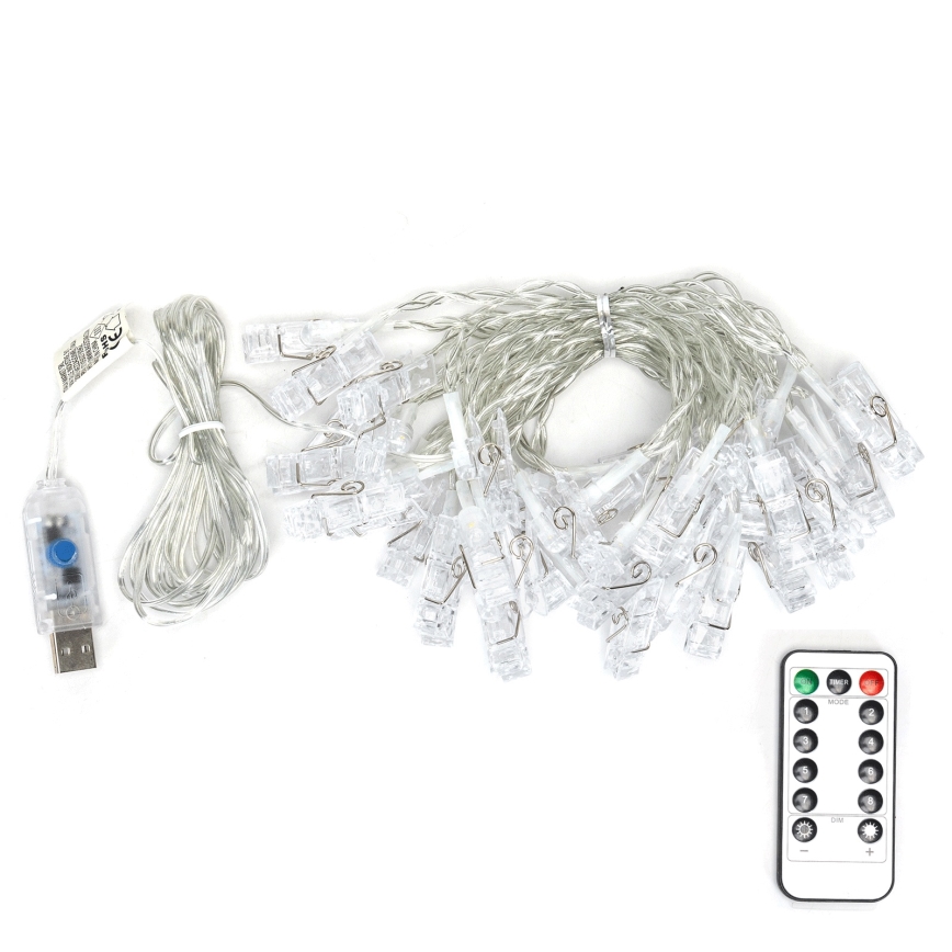 Aigostar - LED-decoratieve lichtslinger 40×LED/5W/USB 9 m warm wit