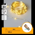 Aigostar - LED decoratieve lichtslinger met flesstopper 40xLED/3xLR44 4m warm wit