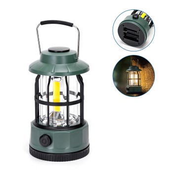 Aigostar - LED Dimbaar kamperen flashlight LED/3xAA groen 17,5 cm