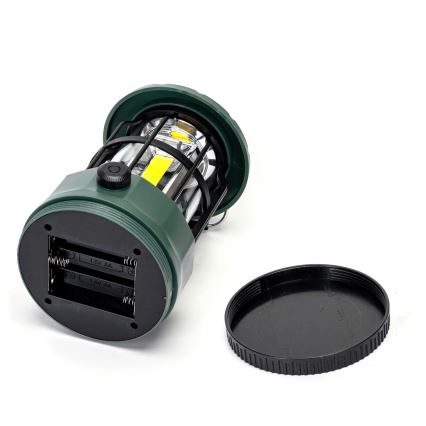 Aigostar - LED Dimbaar kamperen flashlight LED/3xAA groen 17,5 cm