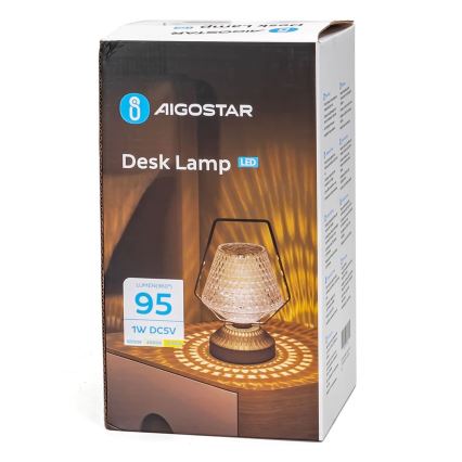 Aigostar - LED Dimbare oplaadbare tafellamp LED/1W/5V 2700/4000/6500K 1800mAh 20 cm