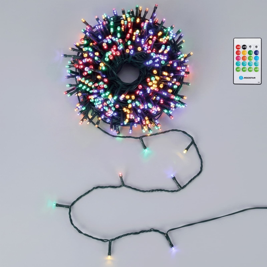 Aigostar - Dimbaar LED-buitenkerstsnoer met bewegingssensor 100xLED/3xAA 12m meerkleurig + afstandsbediening