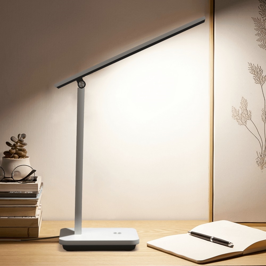 Aigostar - LED Dimbare oplaadbare tafellamp LED/5W/5V 3000-6500K wit/zwart