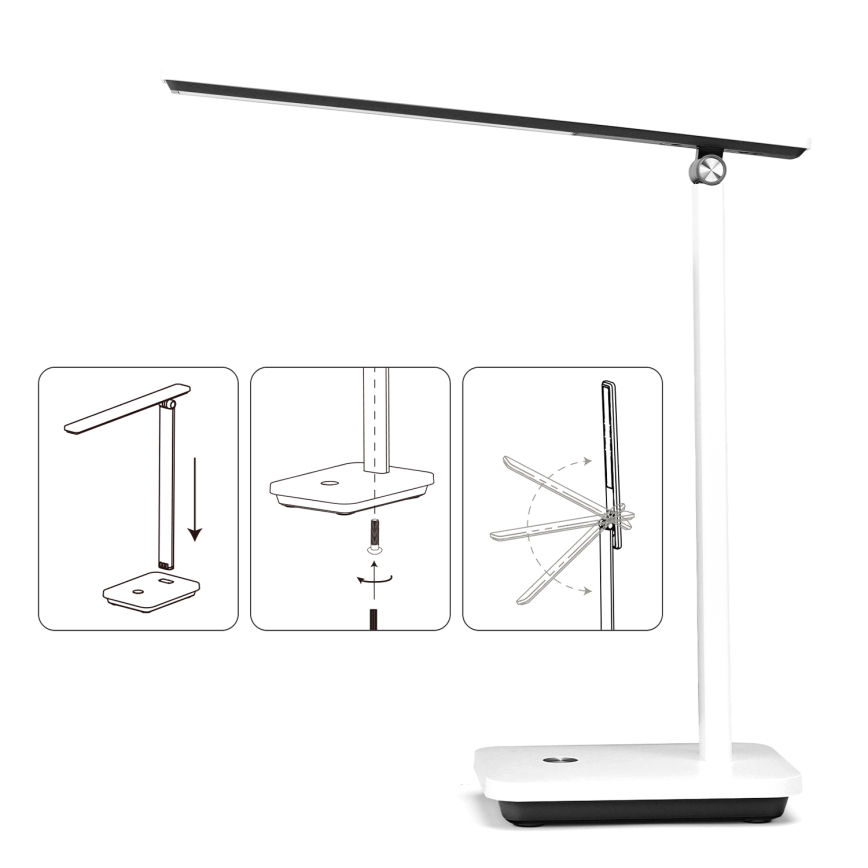 Aigostar - LED Dimbare oplaadbare tafellamp LED/5W/5V 3000-6500K wit/zwart