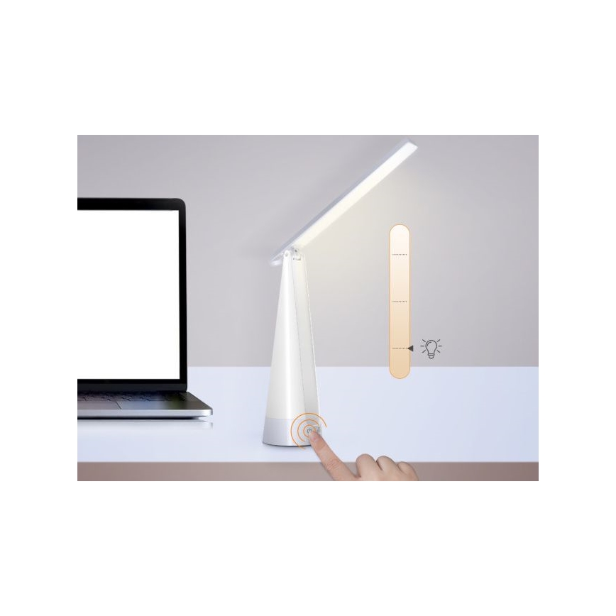 Aigostar - LED Dimbare oplaadbare tafellamp LED/7W/5V 4000K 4400 mAh wit
