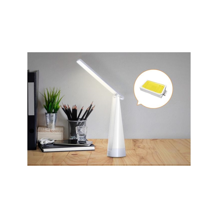 Aigostar - LED Dimbare oplaadbare tafellamp LED/7W/5V 4000K 4400 mAh wit