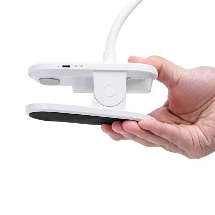 Aigostar - LED Dimbare oplaadbare tafellamp met clip LED/2,5W/5V 1200mAh wit