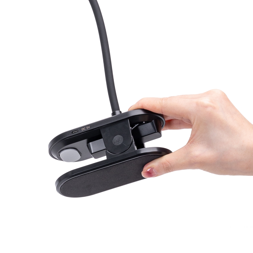 Aigostar - LED Dimbare oplaadbare tafellamp met clip LED/3W/5V 1800mAh zwart