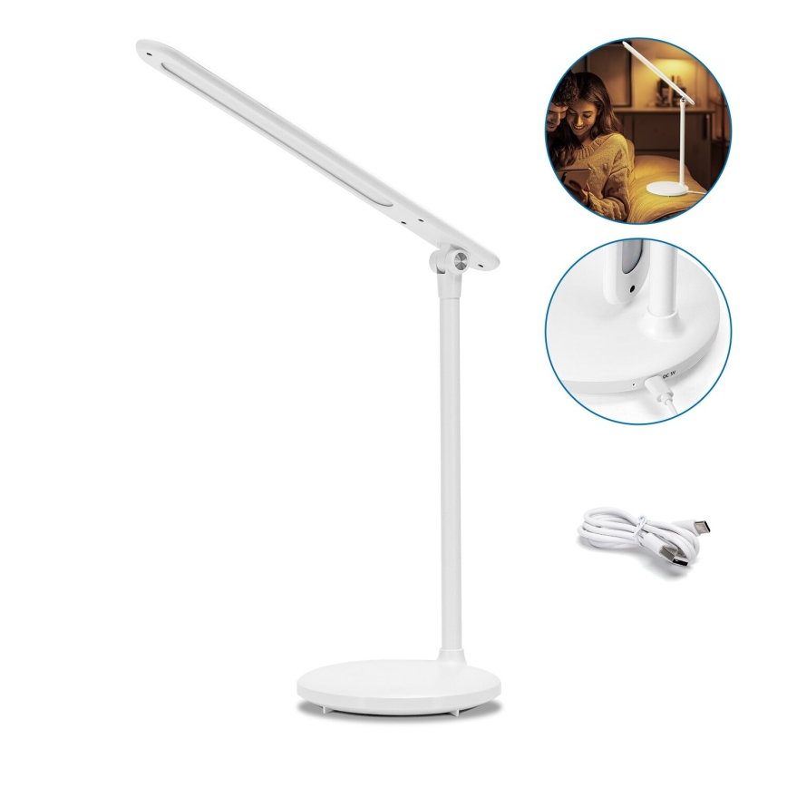 Aigostar - LED Dimbare oplaadbare touch tafellamp LED/3W/5V 1200mAh 3000/4000/6500K