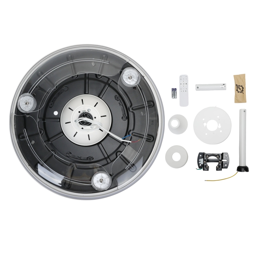 Aigostar - LED Dimbare plafondlamp met ventilator MESH LED/50W/230V 2700-6500K zwart + afstandsbediening