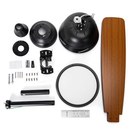 Aigostar - LED dimbare plafondventilator LED/20W/230V 2700-6500K 132cm beige + afstandsbediening